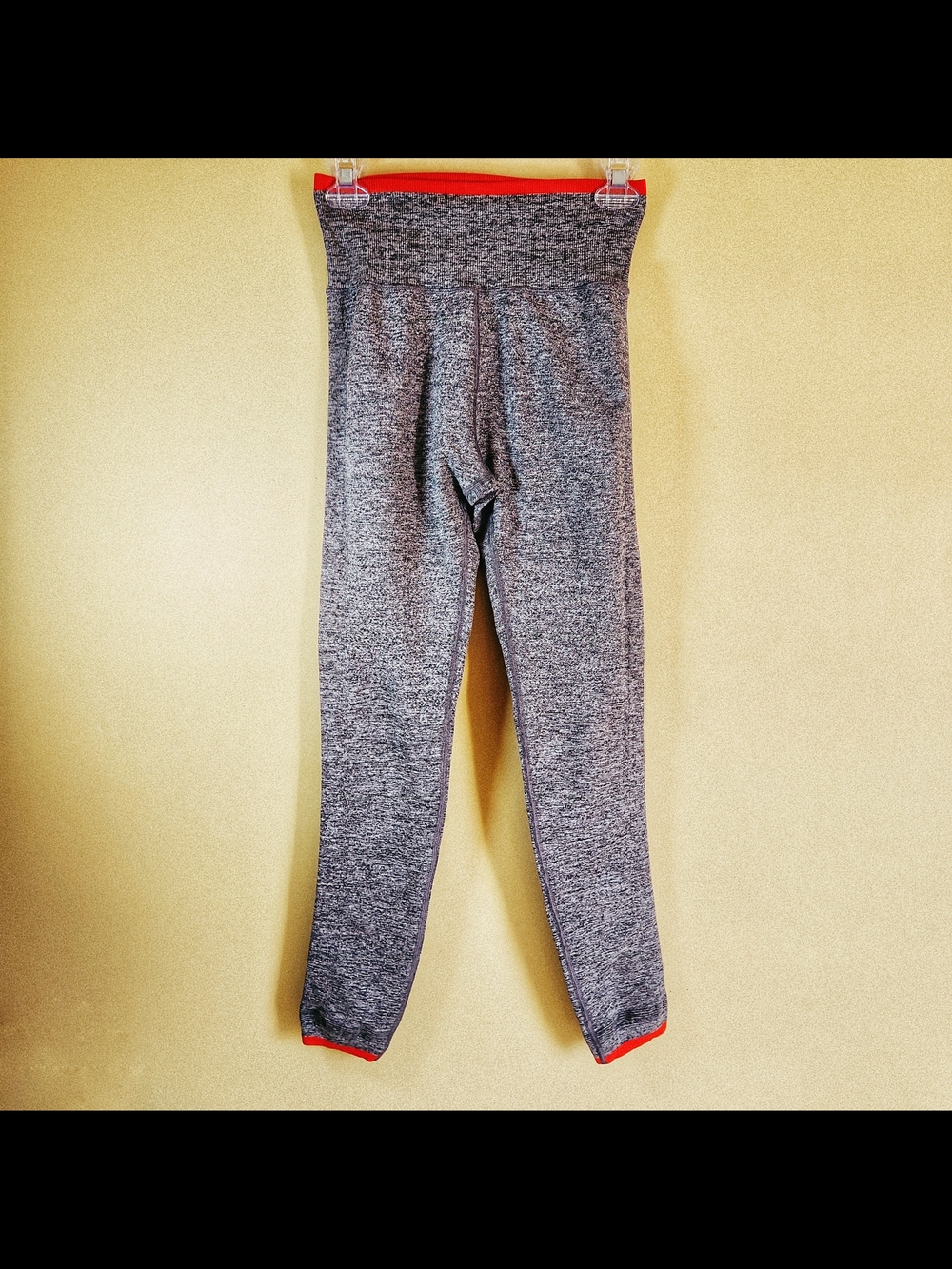 Athleta Andes Gray Leggings with Red Trim